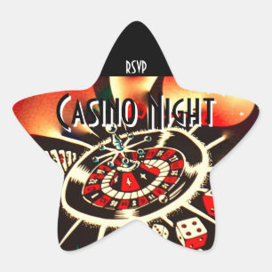 Casino Night Party star rsvp Star Sticker