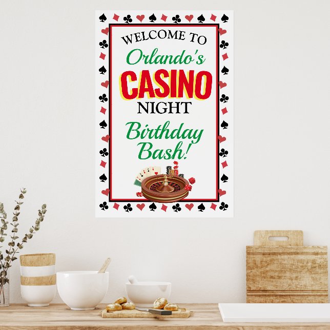 Casino Night Personalised Poster (Kitchen)