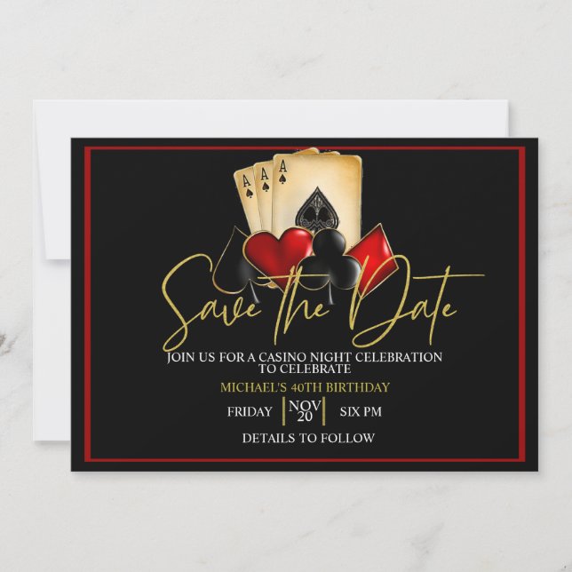 CASINO NIGHT, POKER NIGHT, GAMBLE, CARDS DICE (Front)