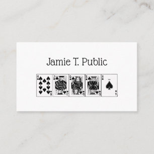 Casino Night Poker Royal Straight Flush Spades Business Card
