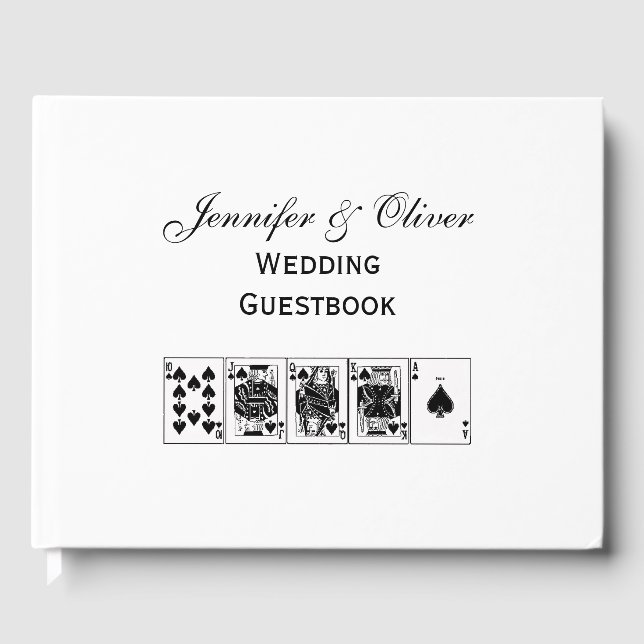 Casino Night Poker Royal Straight Flush Spades Guest Book (Front)