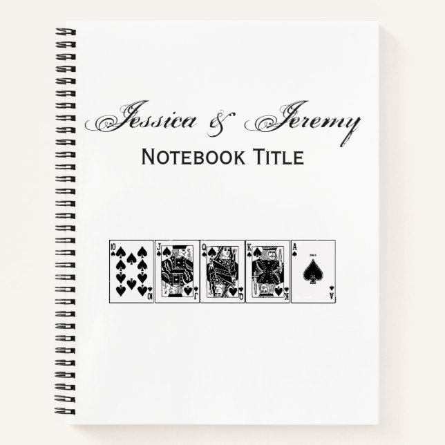 Casino Night Poker Royal Straight Flush Spades Notebook (Front)