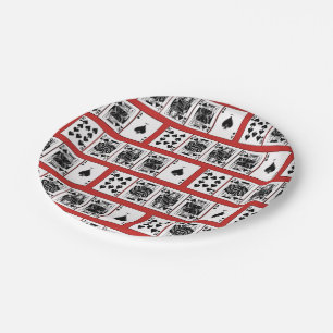 Casino Night Poker Royal Straight Flush Spades Paper Plate