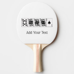 Casino Night Poker Royal Straight Flush Spades Ping Pong Paddle