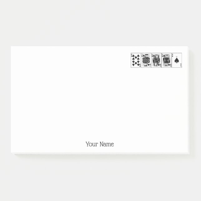 Casino Night Poker Royal Straight Flush Spades Post-it Notes (Front)