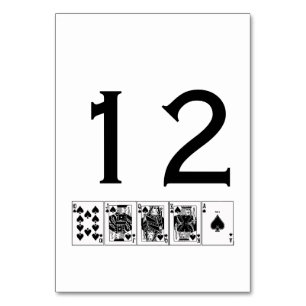 Casino Night Poker Royal Straight Flush Spades Table Number