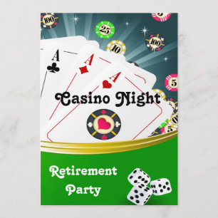 Casino Night Retirement Party Invitations