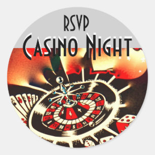 Casino Night rsvp Classic Round Sticker