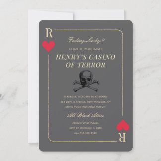 Casino Night Skull Death Party Invitation