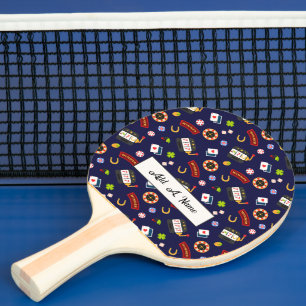 Casino Party   Blue Ping Pong Paddle