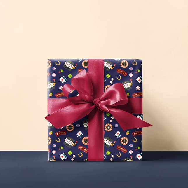 Casino Party | Blue Wrapping Paper (Creator Uploaded)
