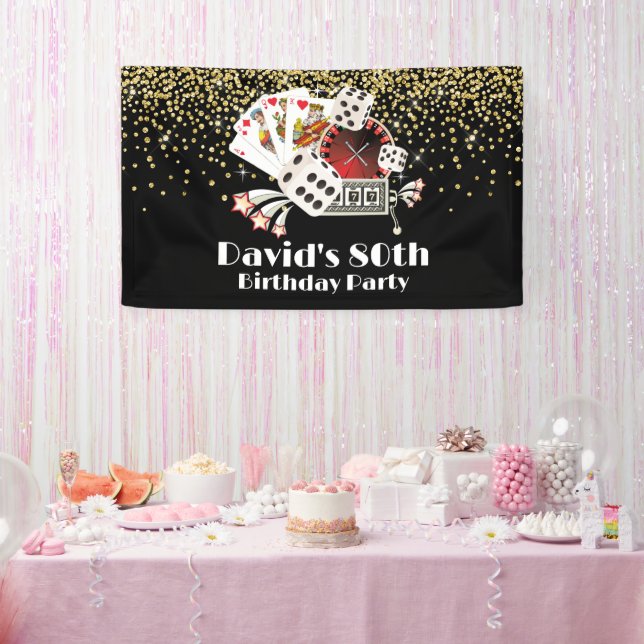 casino party, elegant Birthday Banner (Party)
