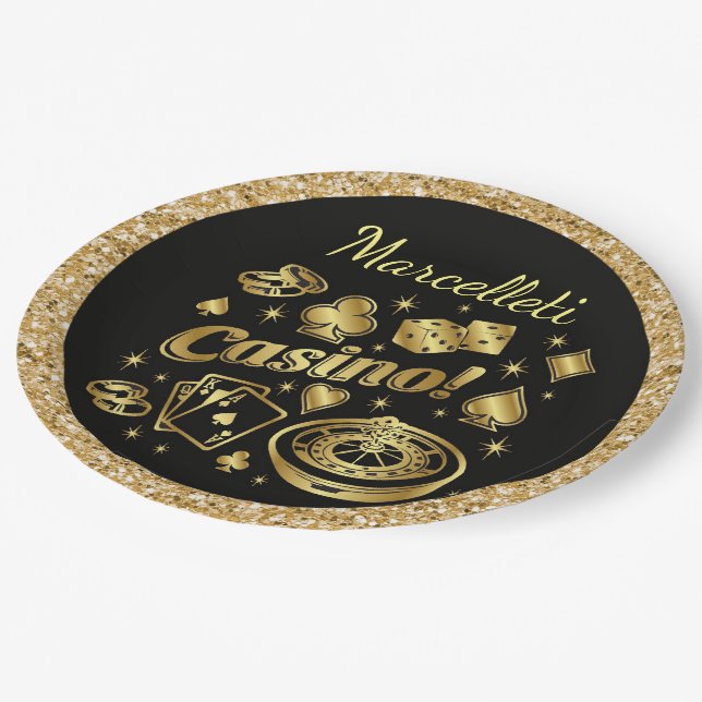 Casino Party Goods Paper Plate (Angled)