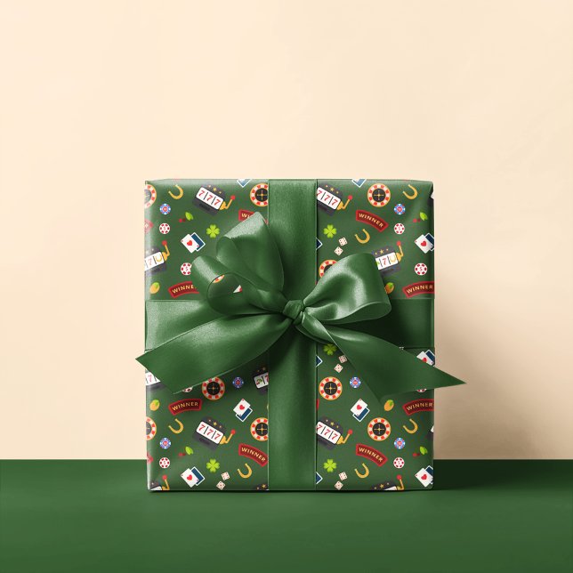 Casino Party | Green Wrapping Paper (Creator Uploaded)
