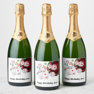casino party invite, sparkling wine label