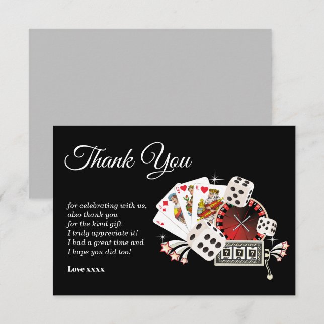casino party thank you card (Front/Back)