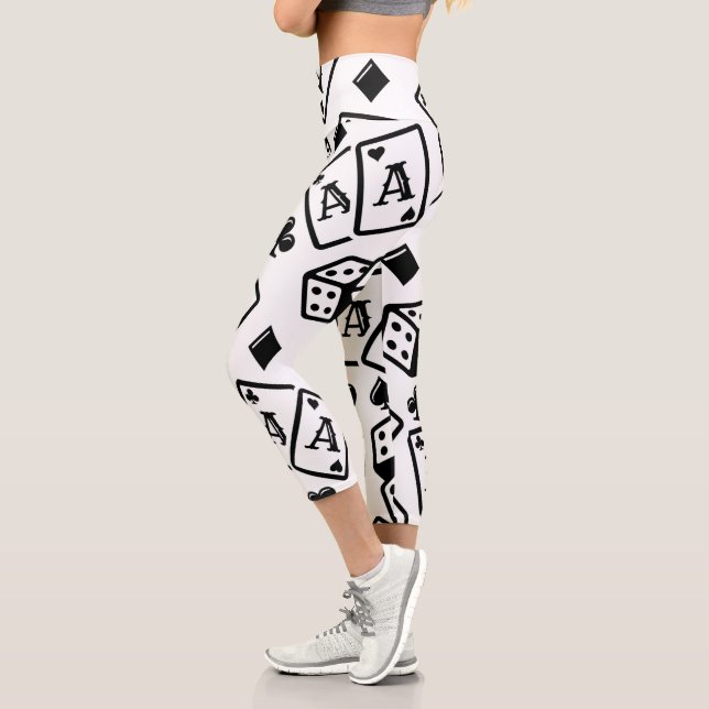 Casino Pattern Capri Leggings (Left)