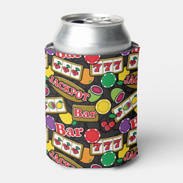 Casino Penny Slots Croupier Poker Player Can Cooler (Can Front)