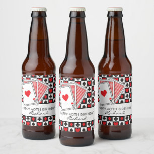 Casino Playing Cards Beer Bottle Label