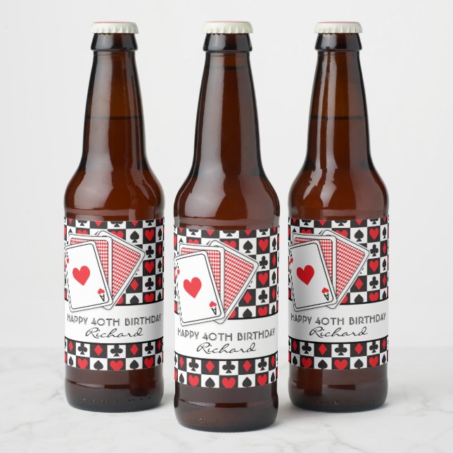 Casino Playing Cards Beer Bottle Label (Bottles)