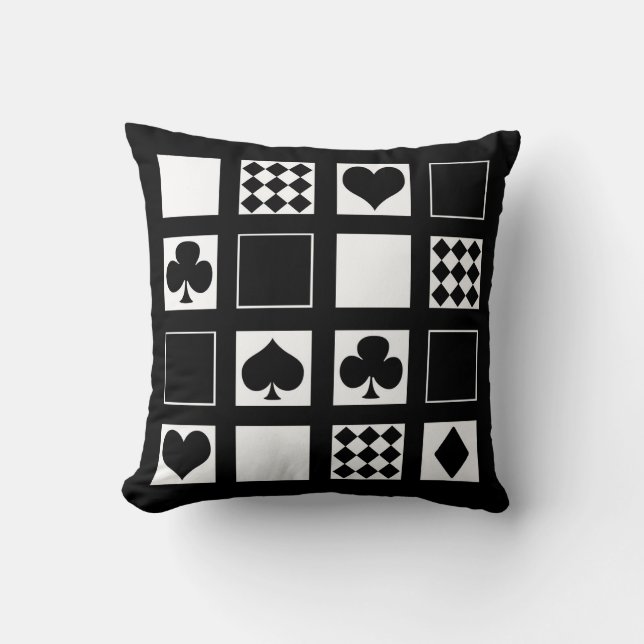 Casino playing cards suits hearts crosses clubs sp cushion (Front)