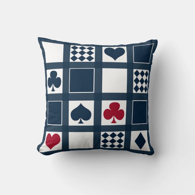 Casino playing cards suits hearts crosses clubs sp cushion (Front)