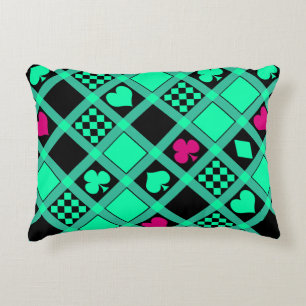 Casino playing cards suits hearts crosses clubs sp decorative cushion
