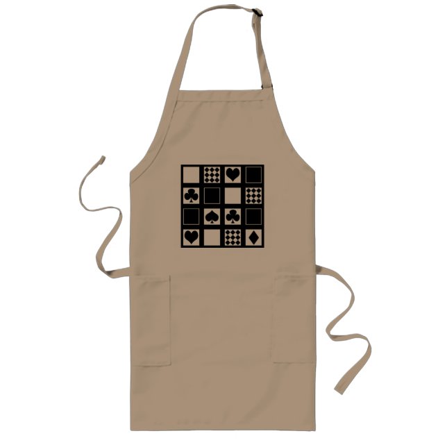 Casino playing cards suits hearts crosses clubs sp long apron (Front)