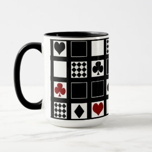 Casino playing cards suits hearts crosses clubs sp mug