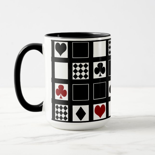 Casino playing cards suits hearts crosses clubs sp mug (Left)