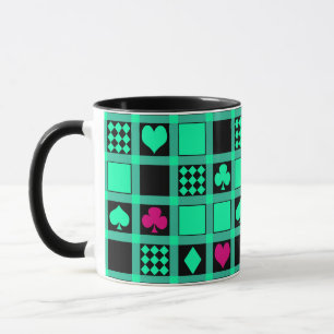 Casino playing cards suits hearts crosses clubs sp mug