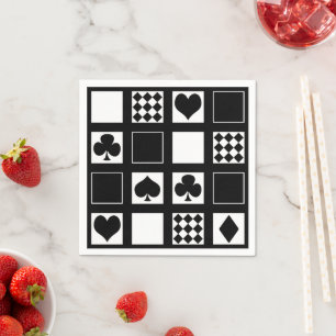 Casino playing cards suits hearts crosses clubs sp napkin