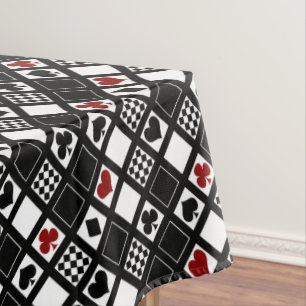 Casino playing cards suits hearts crosses clubs sp tablecloth