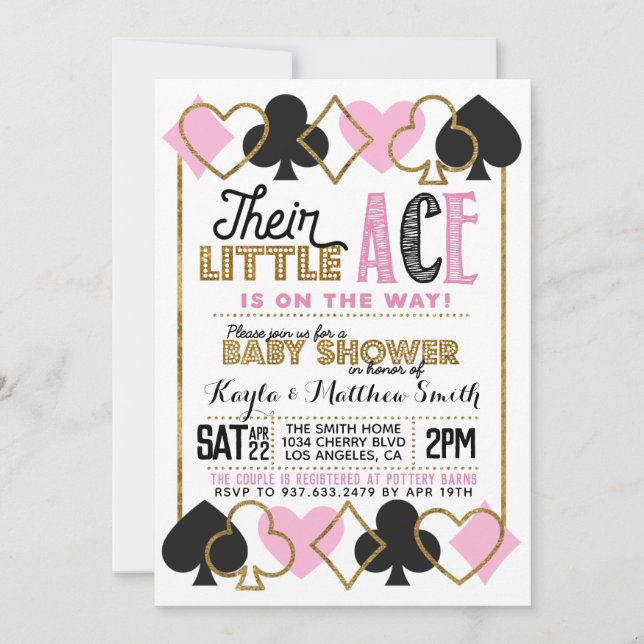 Casino Poker Baby Coed Shower Invitation (Front)