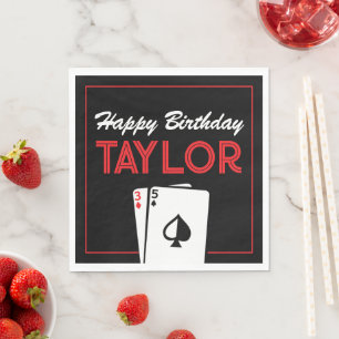 Casino Poker Card Birthday Napkins