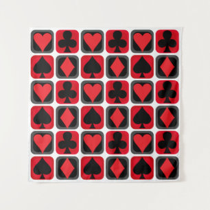 Casino Poker Card Suit Backdrop Tapestry