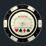 Casino Poker Chip Black Off-White Vegas Dartboard<br><div class="desc">This white and black poker chip style dart board would make a fantastic gift for yourself or for the casino loving person in your life. Personalise the design with a name.</div>