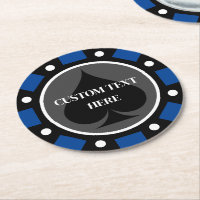 Casino poker chip coasters with custom design