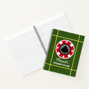 Casino poker chip gambling notebook