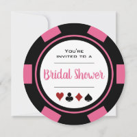 Casino Poker Chip Pink and White Bridal Shower