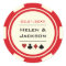 Casino Poker Chip Red and Off White Wedding