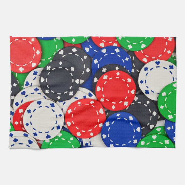 Casino poker chips tea towel (Horizontal)