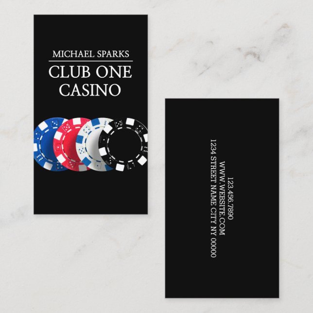 Casino, Poker, Dealer, Entertainment, Magician Business Card (Front/Back)