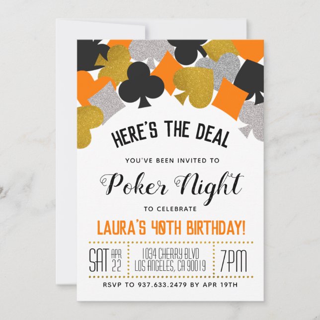 Casino Poker Invitation (Front)