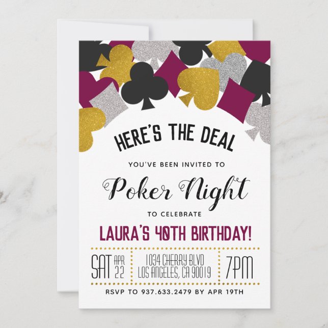 Casino Poker Invitation (Front)