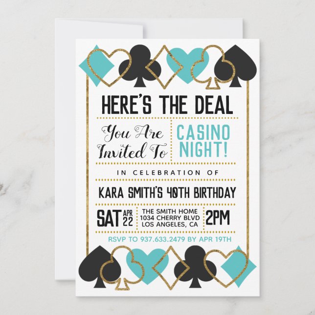 Casino Poker Invitation (Front)