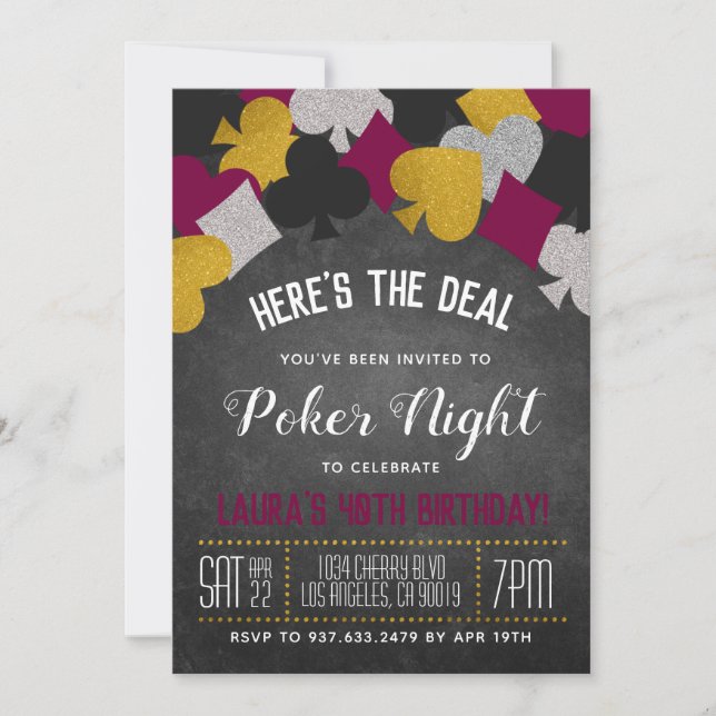 Casino Poker Invitation (Front)