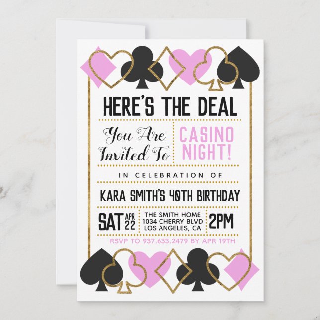 Casino Poker Invitation (Front)