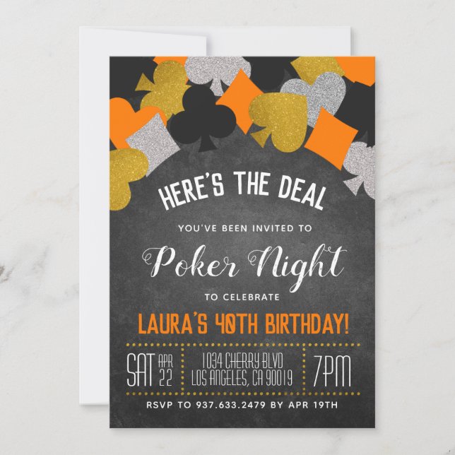 Casino Poker Invitation (Front)