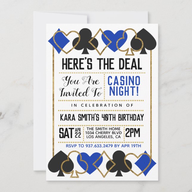 Casino Poker Invitation (Front)